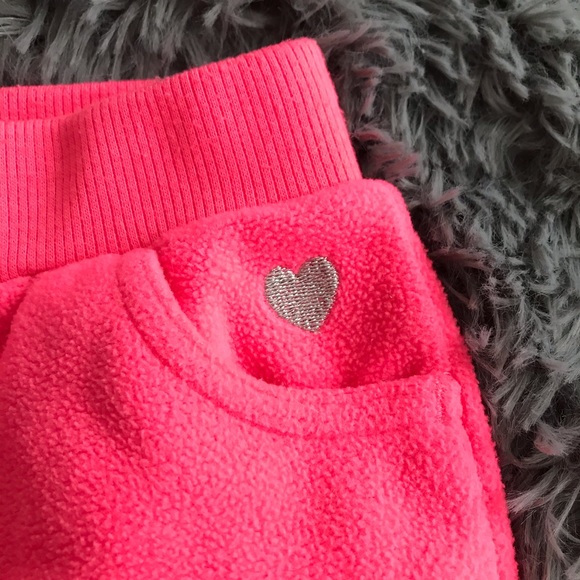 5/$25 CARTER’S bright pink fuzzy joggers comfy - Picture 2 of 3